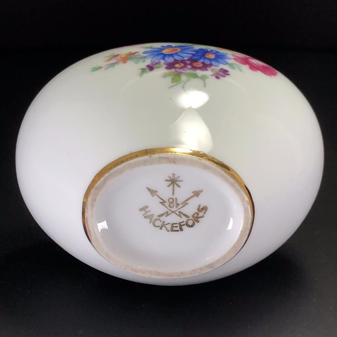 【美品】Hackefors ハッケフォーシュ/商フラワーベース 花瓶/陶器/花・フローラル/ホワイト