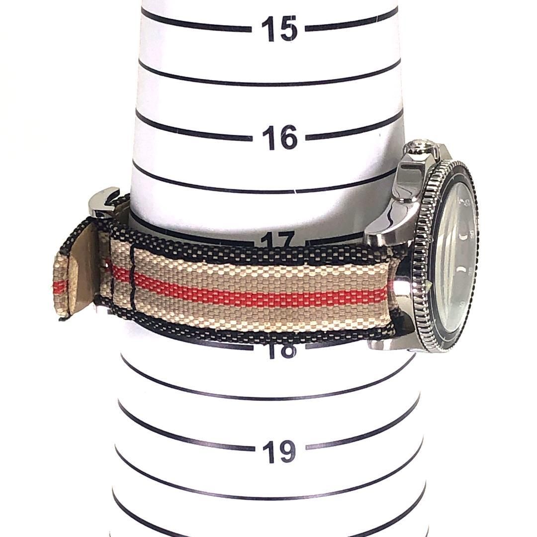 【美品】BURBERRY バーバリー/腕時計 デイト BU7609/クォーツ/ステンレス・キャンバス/シルバー・マルチカラー