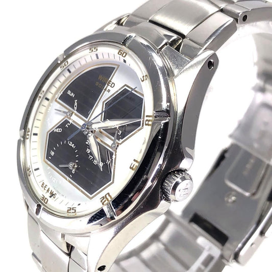 【美品・取説・箱付】SEIKO セイコー/ワイアード ビームス コラボ V14J-0AZ0/ソーラークォーツ/ステンレス/シルバー