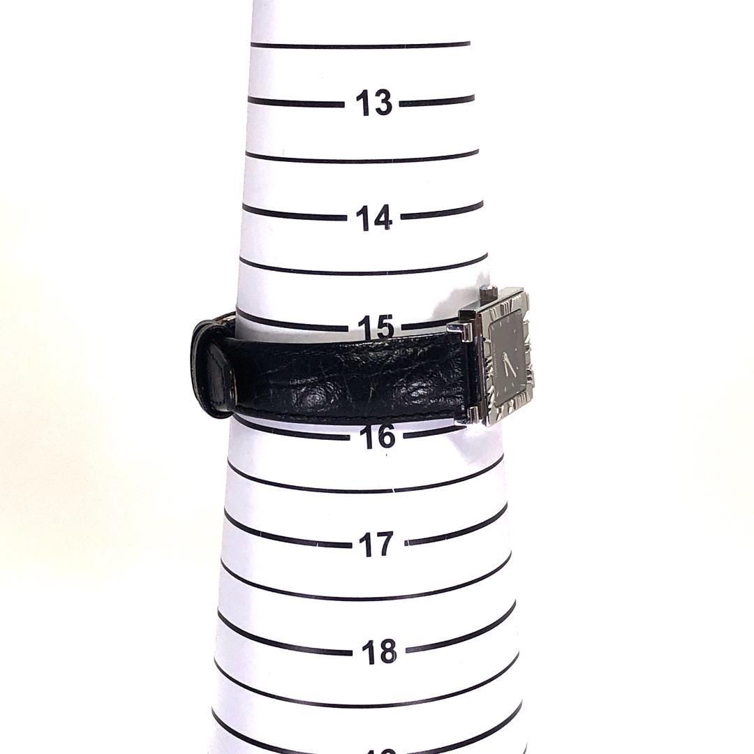 【美品・電池交換済み・ケース付き】Tiffany ティファニー/アトラス スクエア/クォーツ/ステンレス・レザー/シルバー・ブラック