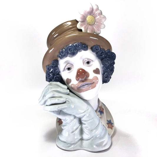 【美品】LLADRO リヤドロ/5542/メランコリー ピエロ ヘッド/陶器/マルチカラー