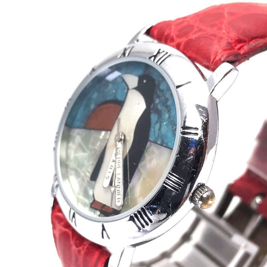 【999本限定】PIERRE LANNIER ピエールラニエ/レディース腕時計 ペンギン 065.944/クォーツ/ステンレス・レザー/シルバー・レッド