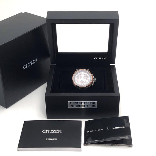 【限定品・ケース付】CITIZEN シチズン/アテッサ H610-T016405/ソーラークォーツ/チタン/シルバー・ブラック・ゴールド