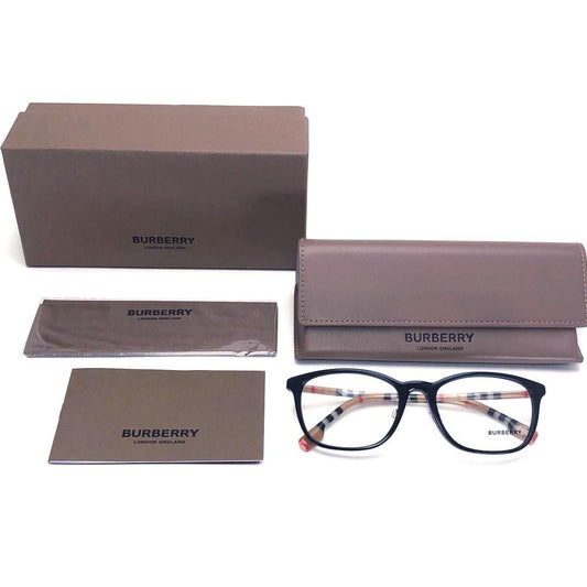 【美品・ケース付き】BURBERRY バーバリー/眼鏡 B 2371-D/53□18 140/ノバチェック/アセテート/ブラック・イエロー