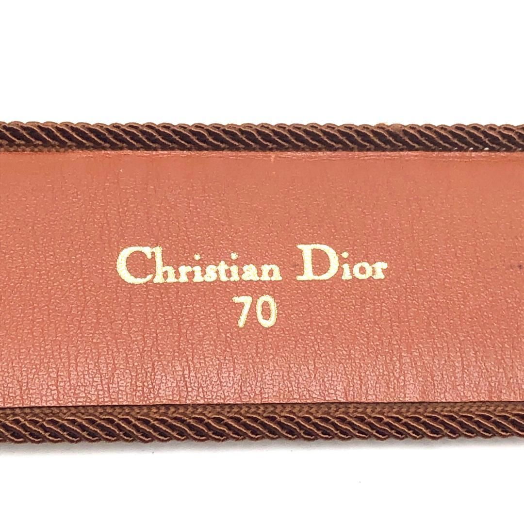 Christian Dior クリスチャンディオール/タッセル スエードレザー ワイドベルト/70/レザー・GP/ブラウン・ゴールド