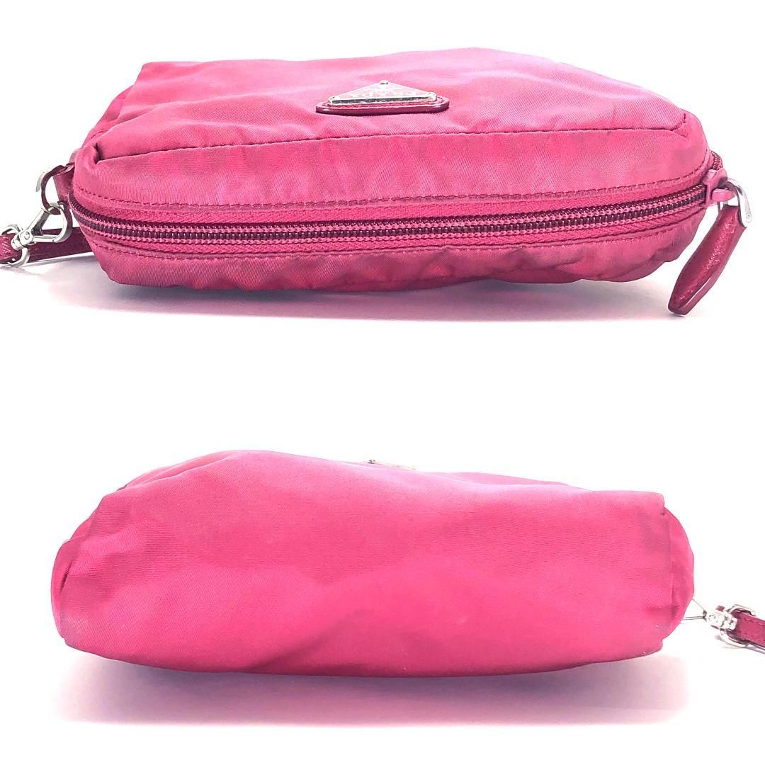 【売り切り・ギャランティーカード付き】PRADA プラダ/ストラップ ポーチ 1NE021/ナイロン/ピンク