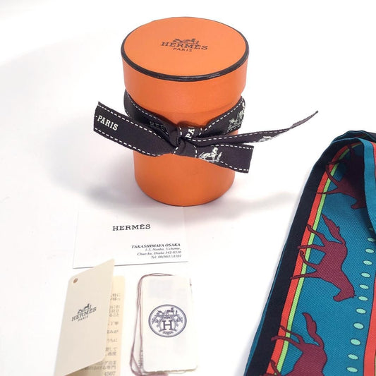 【美品・箱付き】HERMES エルメス/セカンス シルク ツイリー/シルク/ブルー