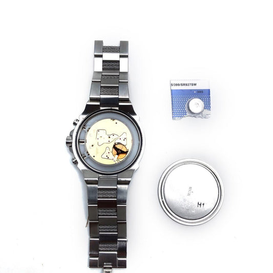 【美品・電池交換済】Gc WATCHES ジーシーウォッチ/クロノグラフ Y24003G2/クォーツ/ステンレス/シルバー・ブラック