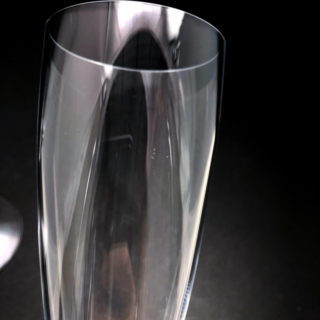 【美品】Baccarat バカラ/ドン ペリニョン ペア シャンパンフルート 23cm/クリスタルグラス/クリア/BC450