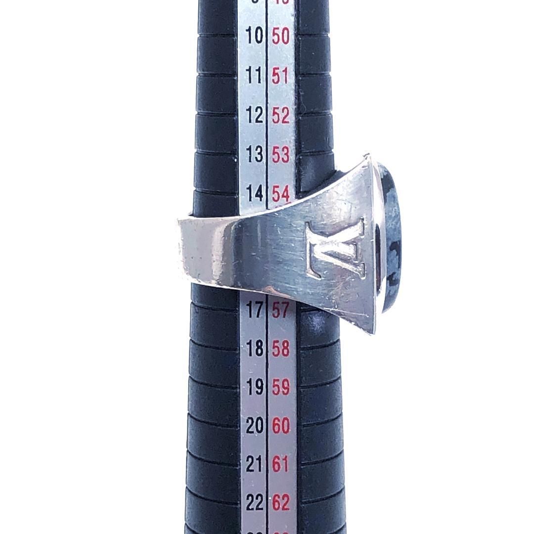 【美品】ルイヴィトン/シェバリエール スノーフロー リング 指輪 M64903/15号/SV925/シルバー・ブラック