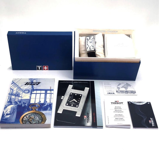 【美品・箱付】TISSOT ティソ/ヘリテージ バナナウォッチ T56.1.622.72/クォーツ/ステンレス・レザー/シルバー・ホワイト・ブラック