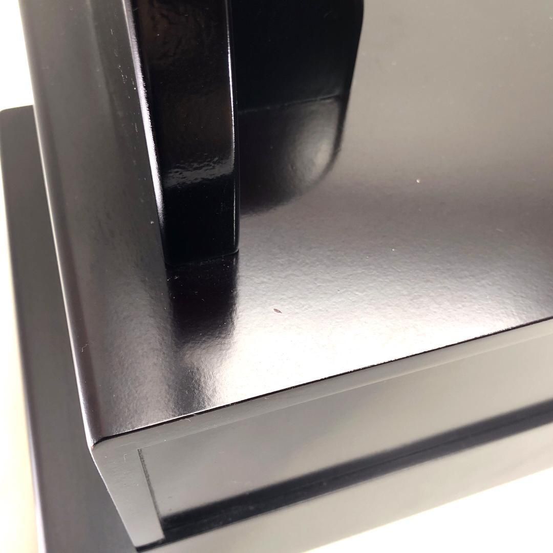 【美品】刀掛け/引出し付き 漆調 二本掛け/木製/ブラック