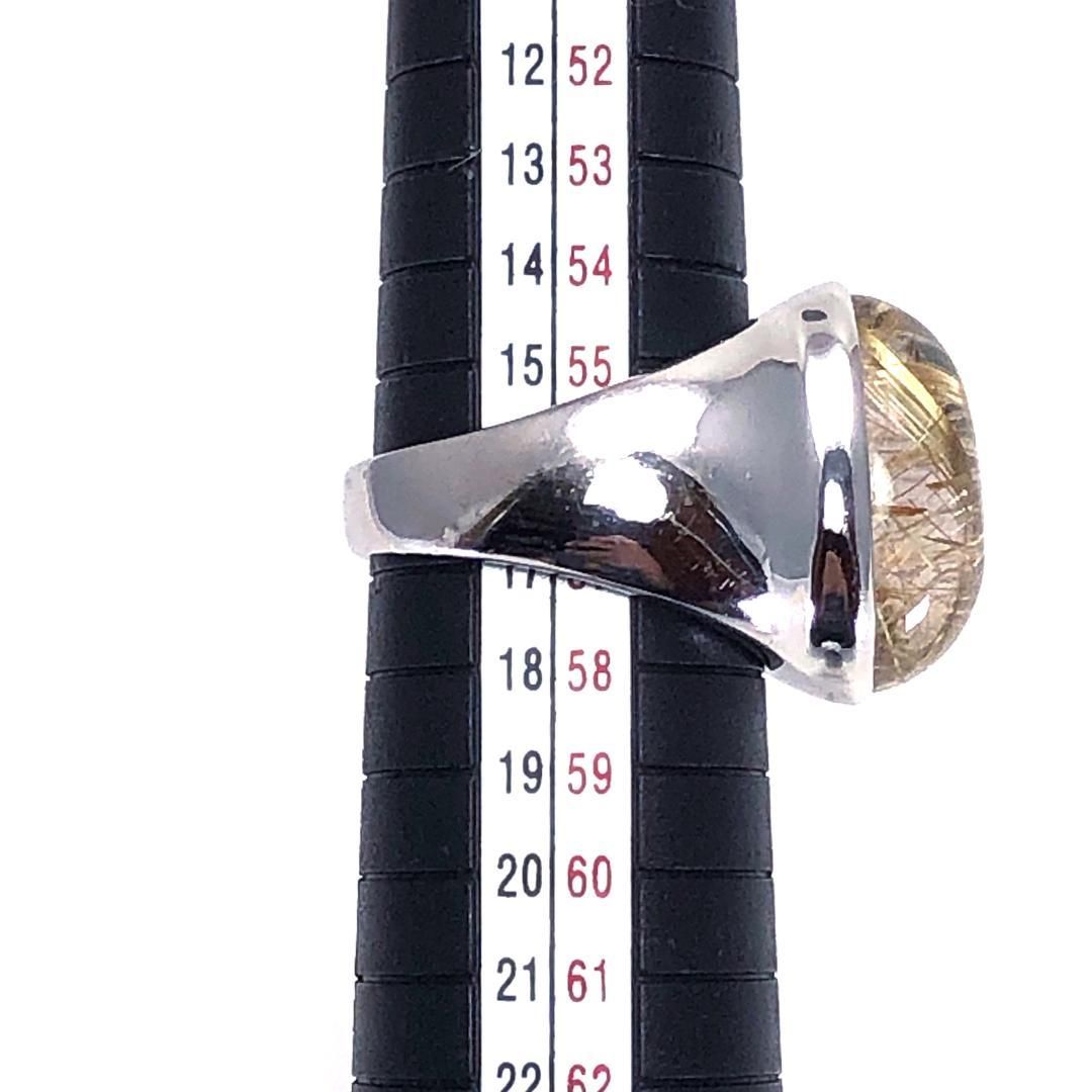 【美品】 ゴールドルチルクォーツ/16号/ ゴールドルチルクォーツ・SV925・パラジウム/シルバー・ゴールド・クリア