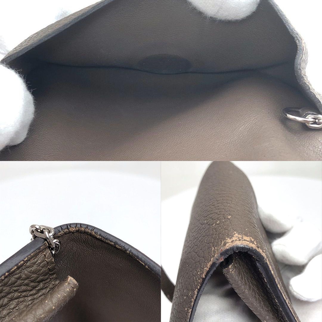 HERMES エルメス/ドゴン チェーン カードケース キーケース/レザー/トープ グレージュ