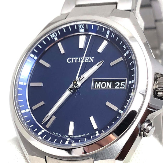 【美品】Citizen シチズン/アテッサ H100-R014234/ソーラークォーツ/チタン/シルバー・ブルー