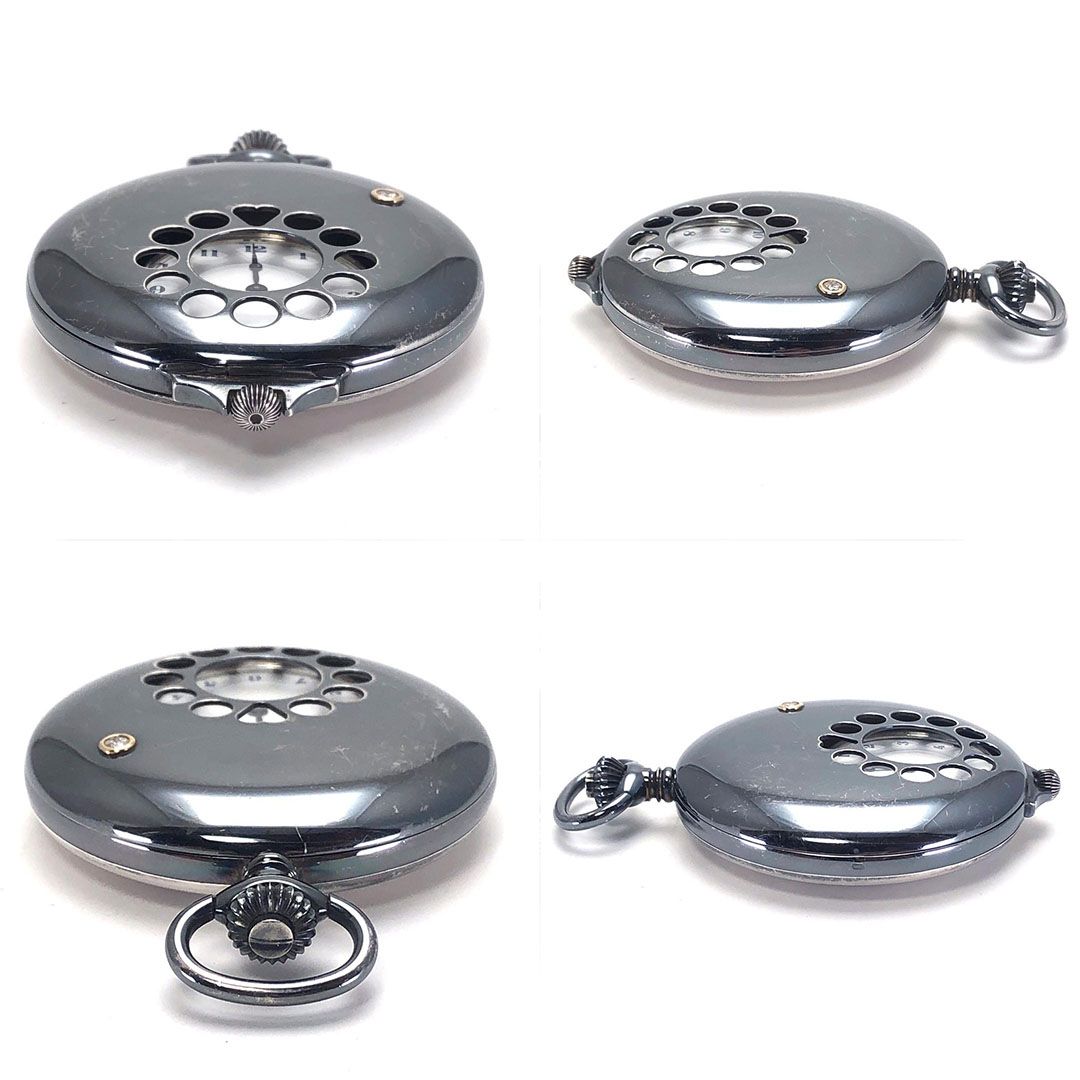 【訳あり・美品・電池交換済み】TECHNOS テクノス/SV925製ケース 懐中時計 178040.20.53/クォーツ/SV925(ケースのみ)/シルバー・ホワイト