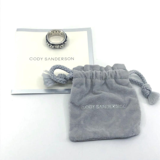 【美品・ギャラC・保管袋付き】CODY SANDERSON コディサンダーソン/メンズ ホロウスター スクエア リング 指輪/星/SV925/シルバー