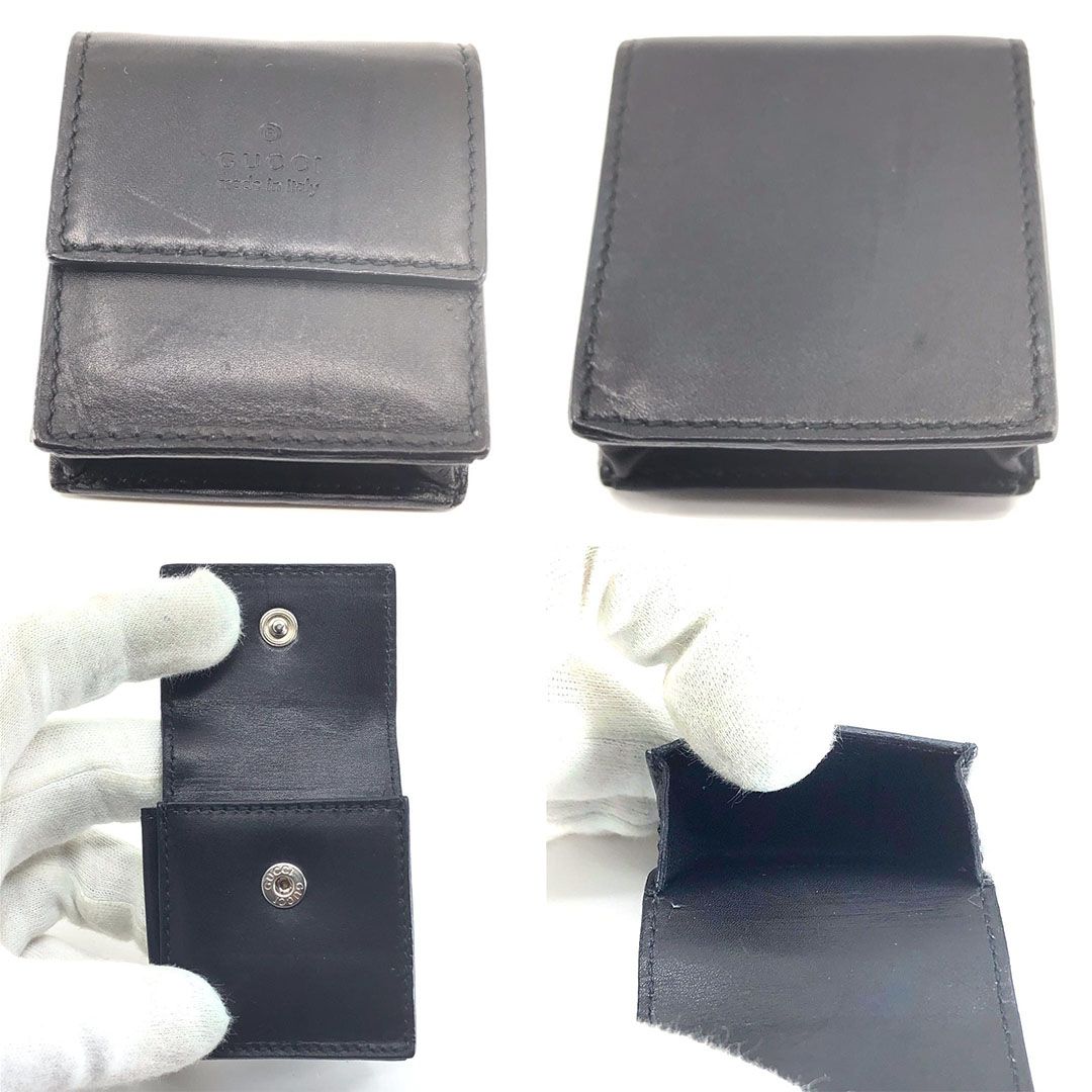 【美品・電池交換済・レザーケース付】GUCCI グッチ/トラベルクロック 置き時計 0840/クォーツ/カバー/ステンレス/ブラック