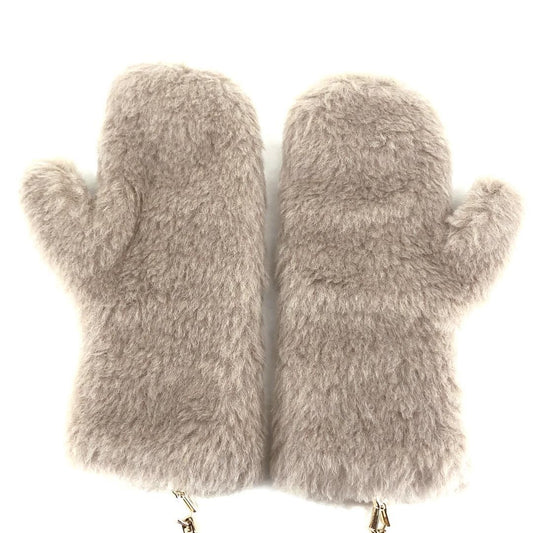 【美品】Max Mara マックスマーラ/テディベア レディース手袋 456606/SM/アルパカ・羊毛/ベージュ