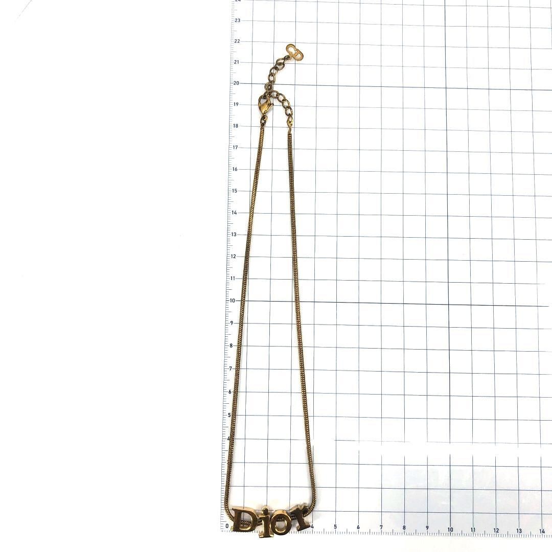 【美品】Christian Dior クリスチャンディオール/ロゴ ネックレス/GP/ゴールド