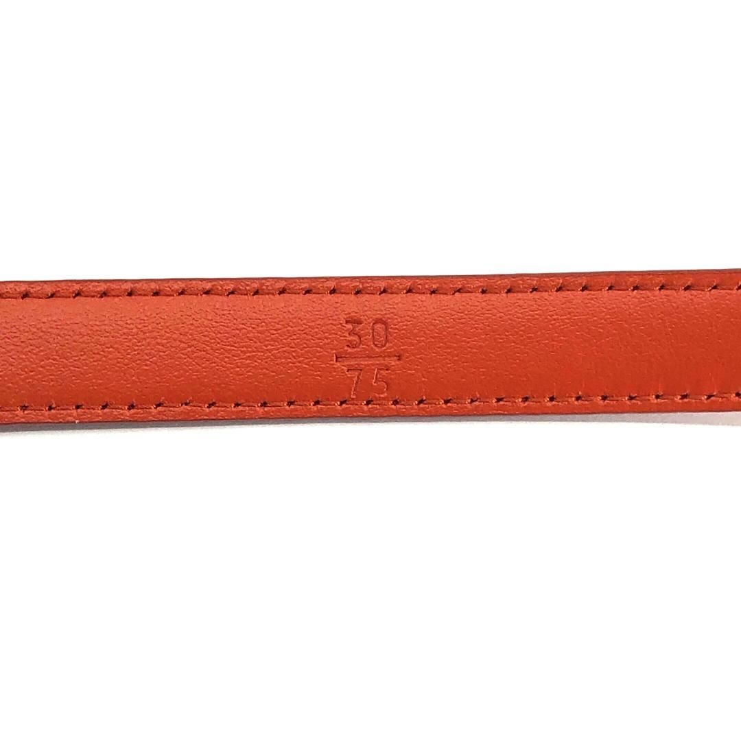 【美品】PRADA プラダ/レディース ベルト オレンジ/75/30/レザー・ステンレス/オレンジ・シルバー