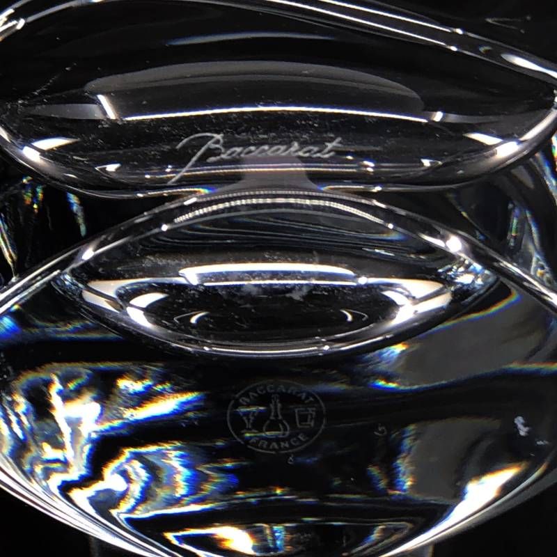 【美品・箱付き】Baccarat バカラ/ウェーブ フラワーベース 花瓶/クリスタルグラス/クリア/BC547