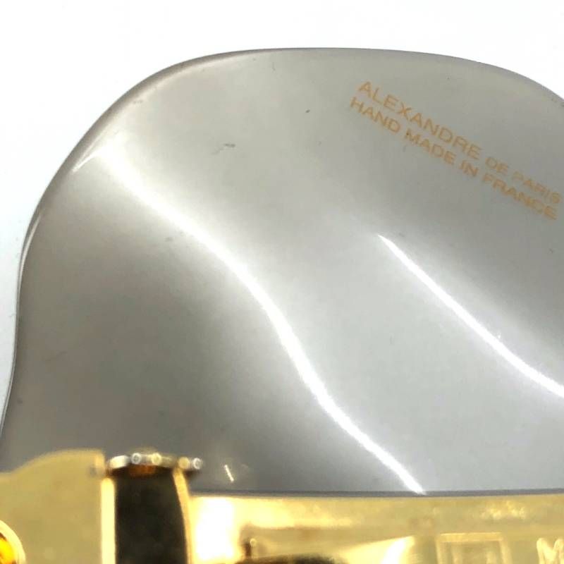 【美品・保管袋付き】ALEXANDRE DE PARIS アレクサンドルドゥパリ/カメリア バレッタ /アセテート/グレー