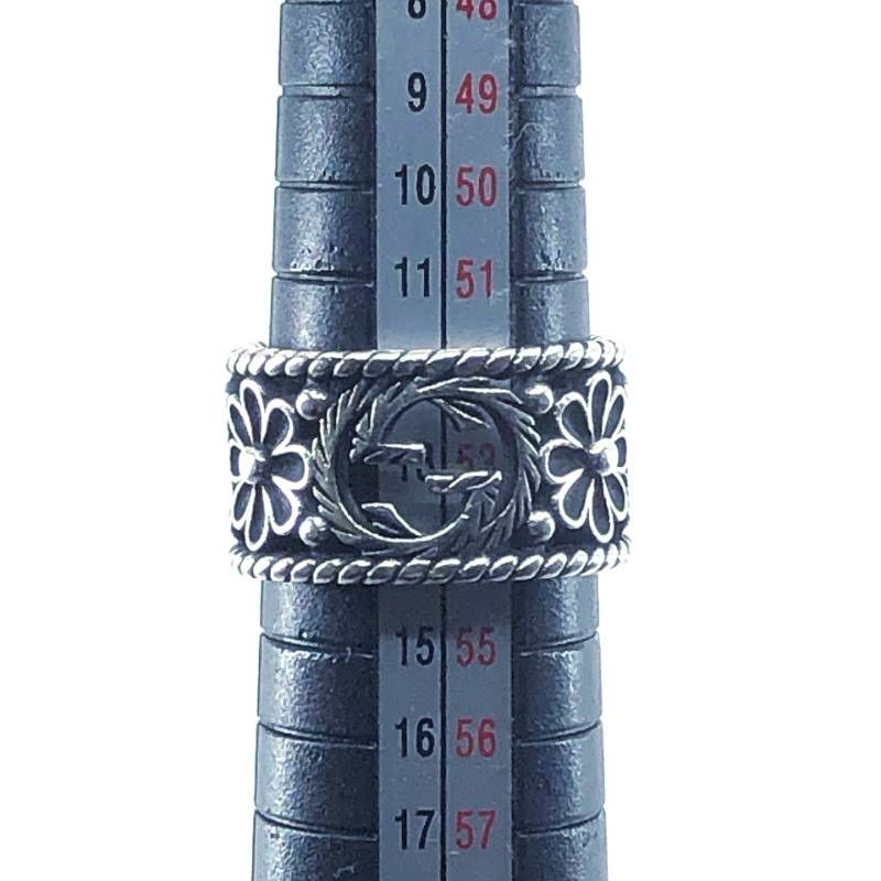 【美品】GUCCI グッチ/インターロッキングG フラワー リング 指輪/SV925/13号/シルバー