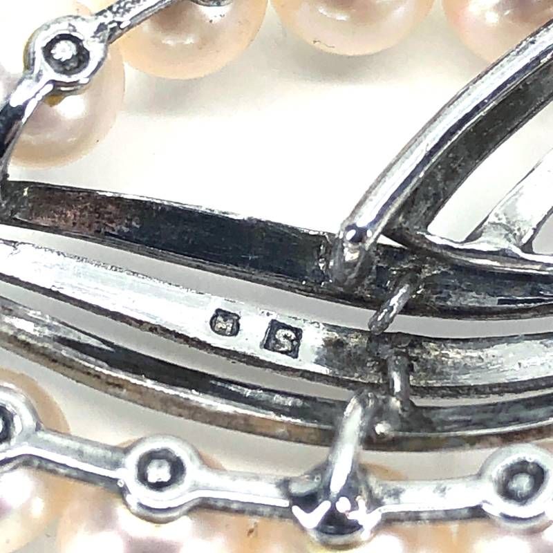 【美品】MIKIMOTO ミキモト/パール 真珠 12珠 シルバー M・S刻印 ブローチ/SV・パール(5.3〜6.0mm)/シルバー・ホワイト