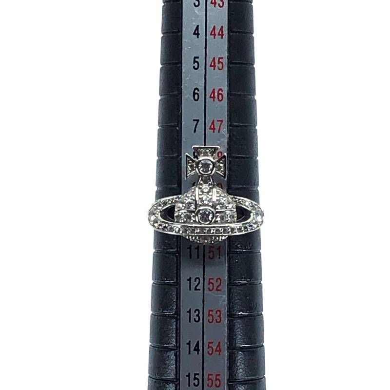 【美品】Vivienne Westwood ヴィヴィアンウエストウッド/オーブモチーフ ラインストーン リング 指輪/SV925/10号/シルバー
