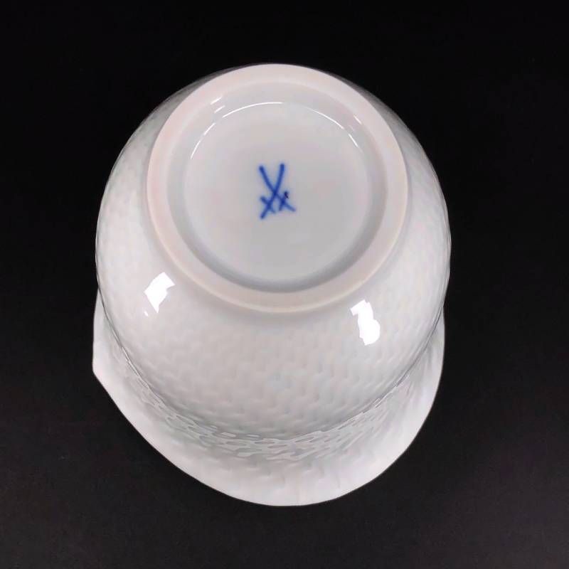 【美品】MEISSEN マイセン/波の戯れ カップ&ソーサー・タンブラー/陶器/ホワイト