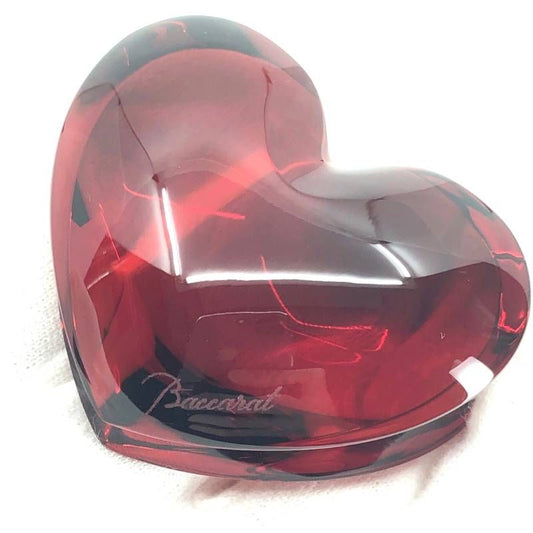 【美品・箱付き】Baccarat バカラ/ザンザン ハート レッド ペーパーウェイト/クリスタルグラス/レッド/BC579
