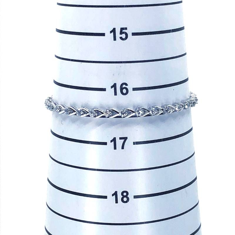 【美品】レディース テニスブレスレット/SV925・※石材質不明/シルバー