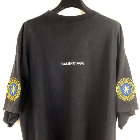 BALENCIAGA バレンシアガ/2025 SS Uniform Merch Tシャツ エンブレム/L/コットン/ブラック