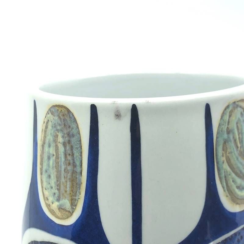 【美品】Royal Copenhagen ロイヤルコペンハーゲン/カリ・クリステンセンデザイン テネラ フラワーベース 花瓶/陶器/ホワイト・ブルー
