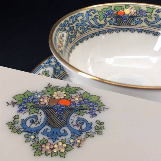 【美品】LENOX レノックス/オータム カップ&ソーサー・デザートプレート セット 金彩/陶器/ベージュ・マルチカラー・ゴールド