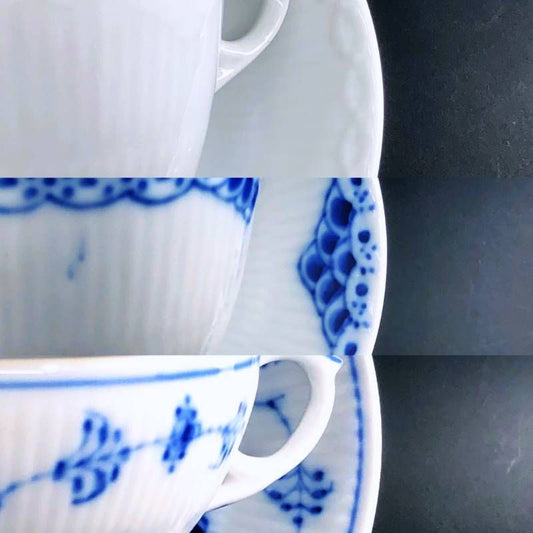 【美品・3点セット】Royal Copenhagen ロイヤルコペンハーゲン/カップ&ソーサー アソート 3点セット/陶器/ホワイト・ブルー