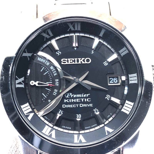 SEIKO セイコー/プルミエ キネティック ダイレクトドライブ 5D22-0AD0/オートクォーツ/SS/シルバー・ブラック