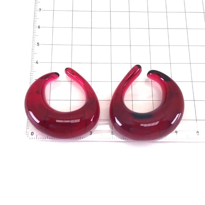【美品】Baccarat バカラ/イヤーカフ イヤリング /クリスタルグラス/レッド/BC620