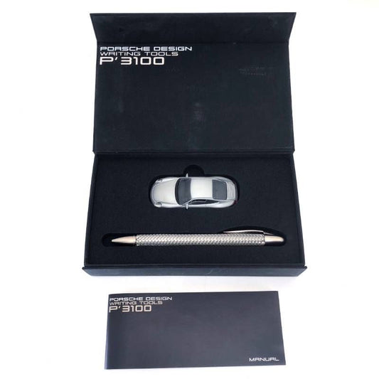 【希少・美品・ミニカー・取説・ケース付き】PORSCHE DESIGN ポルシェデザイン/P’3110 テックフレックス ボールペン/ポルシェCarreraモデルカー付/シルバー