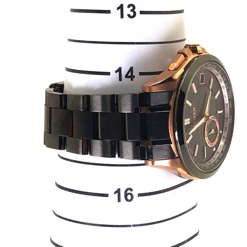 【美品】CITIZEN シチズン/アテッサ エコドライブ F150-T021603/ソーラークォーツ/チタン/ブロンズ・ブラック