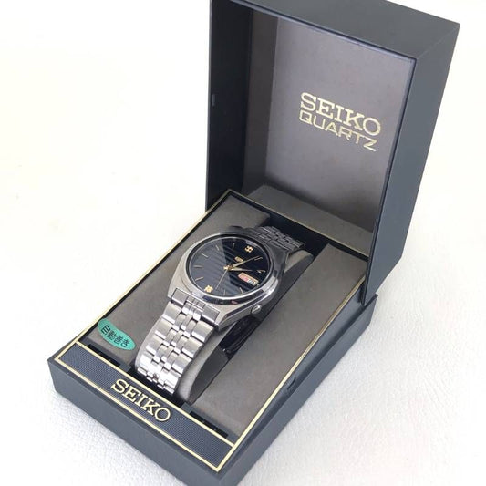 【美品・ケース付き】SEIKO セイコー/セイコー5 726-8760/自動巻き/ステンレス/シルバー・ネイビー