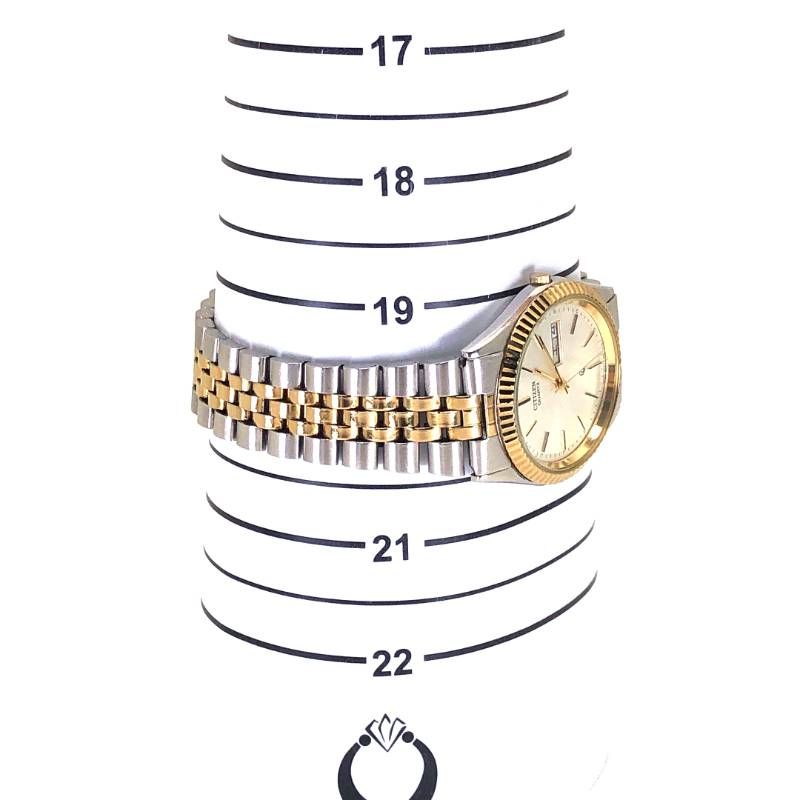 【電池交換済み】CITIZEN シチズン/フルーテッドベゼル 6100-K09311/クォーツ/ステンレス/シルバー・ゴールド
