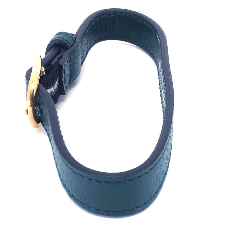 【美品】GUCCI グッチ/バンブー ハンドル用 レザーベルト/レザー/グリーン・ゴールド