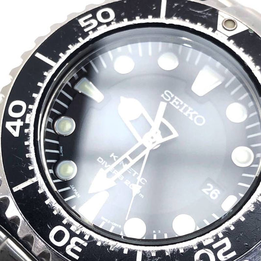 【美品】SEIKO セイコー/キネティック スキューバ200 5M62-0BL0/オートクォーツ/ステンレス/シルバー・ブラック