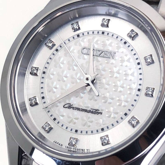 【美品】CITIZEN シチズン/ザ・シチズン 1950-T023657 レディース/シェル文字盤・12PD/クォーツ/ステンレス/シルバー