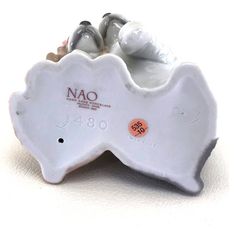 【美品】NAO ナオ/可愛いカップル/犬/1480/陶器/マルチカラー