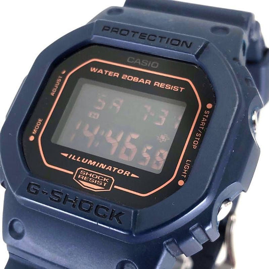 【美品】CASIO カシオ/G-SHOCK DW-5600BBM-2JF/クォーツ/樹脂/ネイビー・ブラック