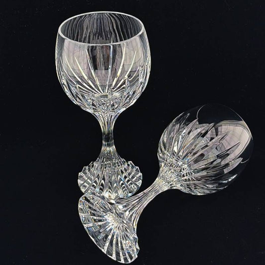 【美品・箱付き】BACCARAT バカラ/マッセナ ペア ワイングラス/クリスタルグラス/クリア/BC683