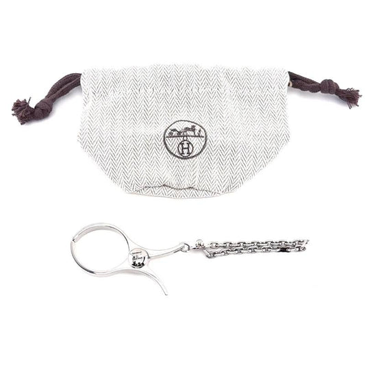 【美品・保管袋付き】HERMES エルメス/フィルー グローブホルダー/メタル/シルバー